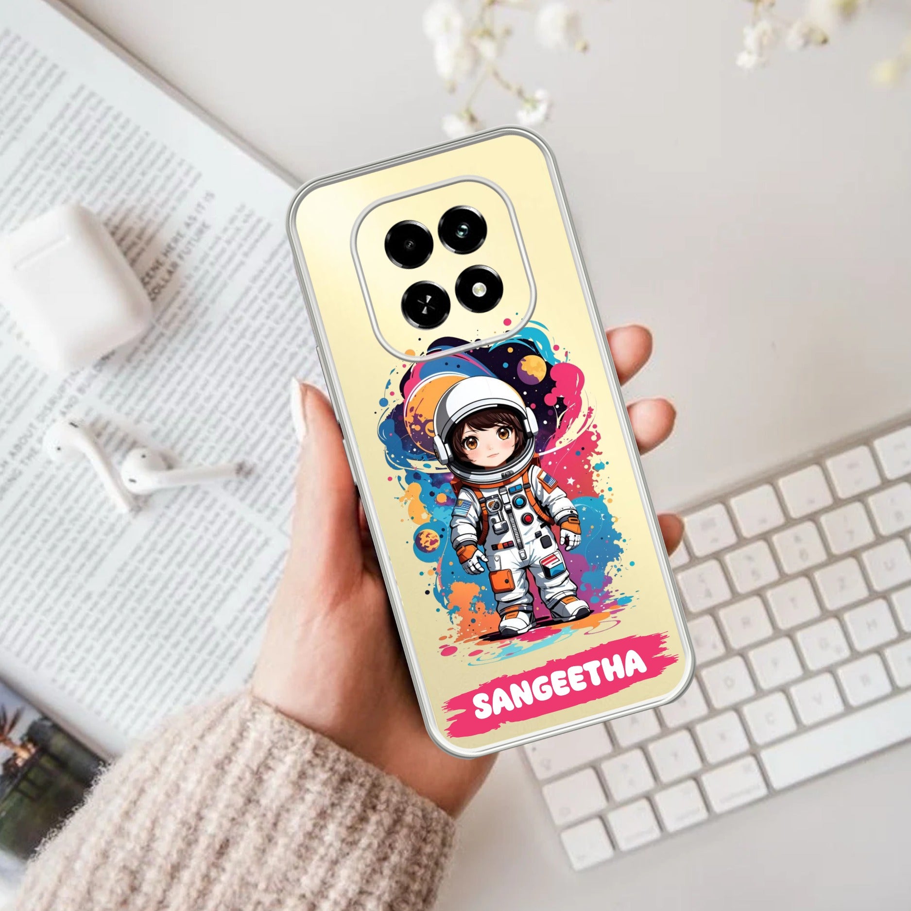 Astronaut Customize Transparent Silicon Case For Oppo F29 5G