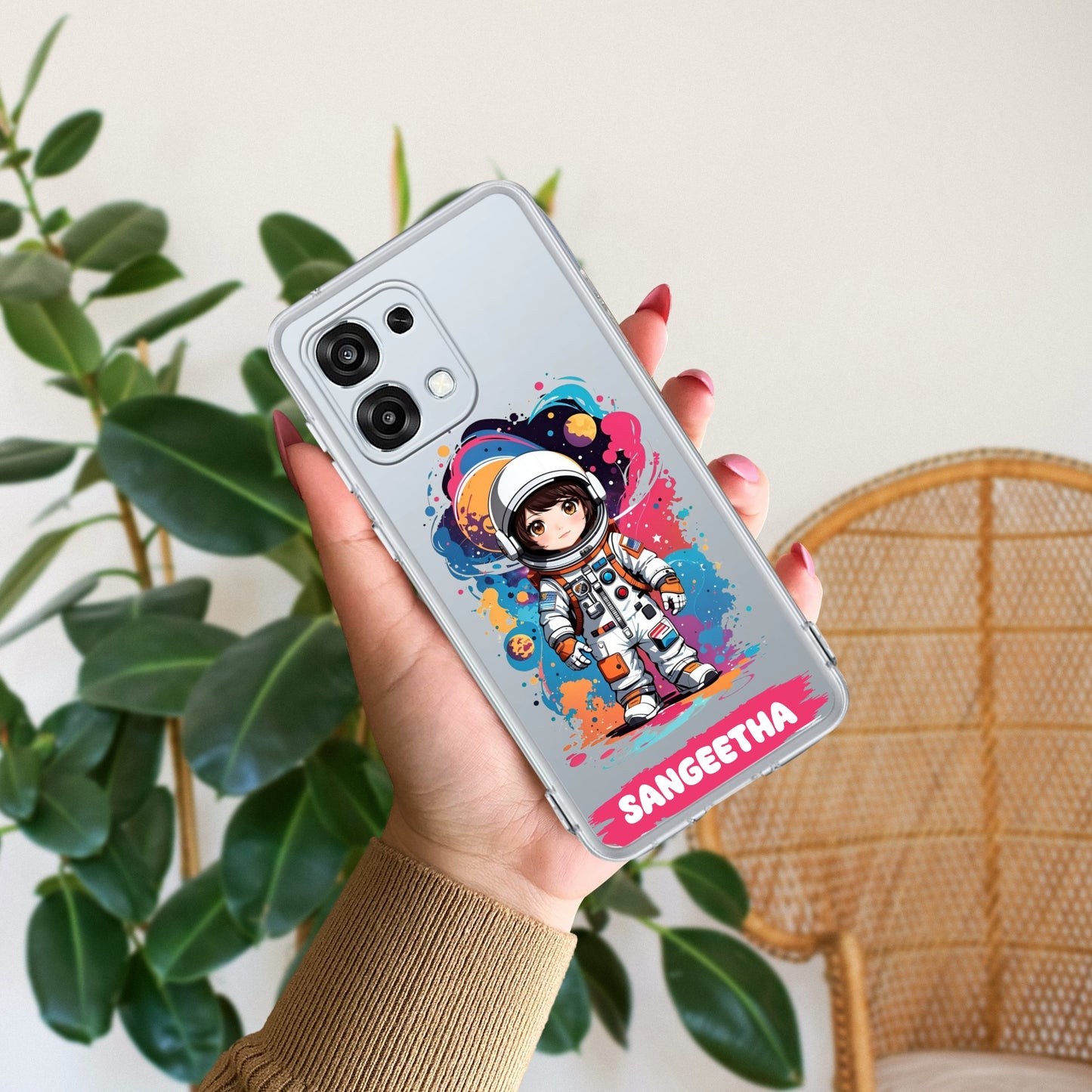 Astronaut Customize Transparent Silicon Case For Oppo