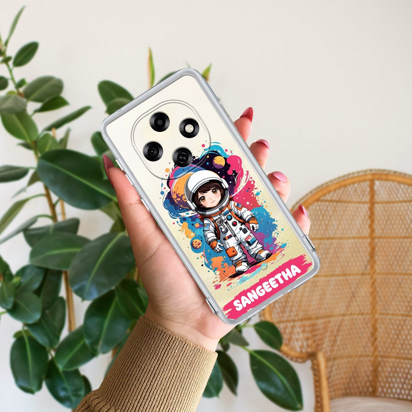 Astronaut Customize Transparent Silicon Case For Oppo