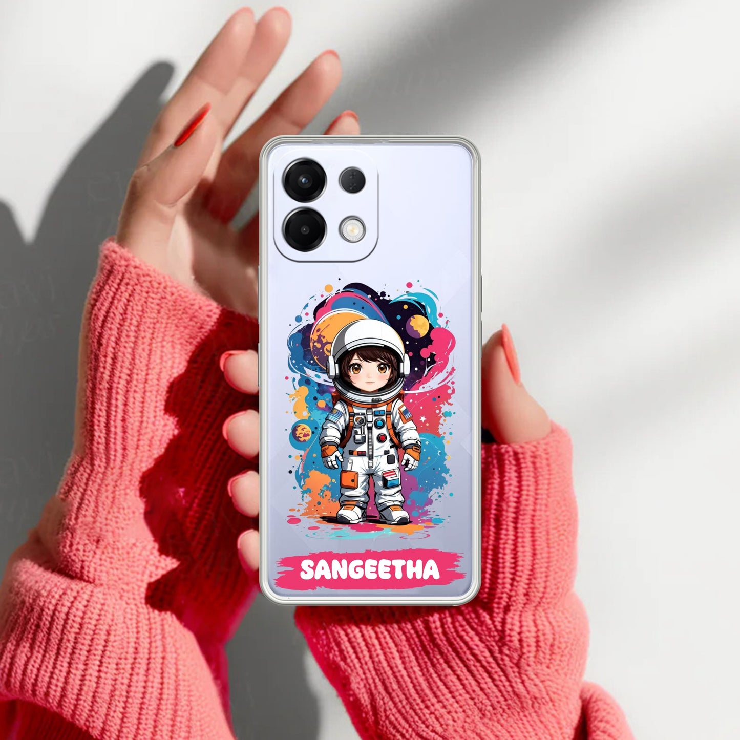 Astronaut Customize Transparent Silicon Case For Oppo