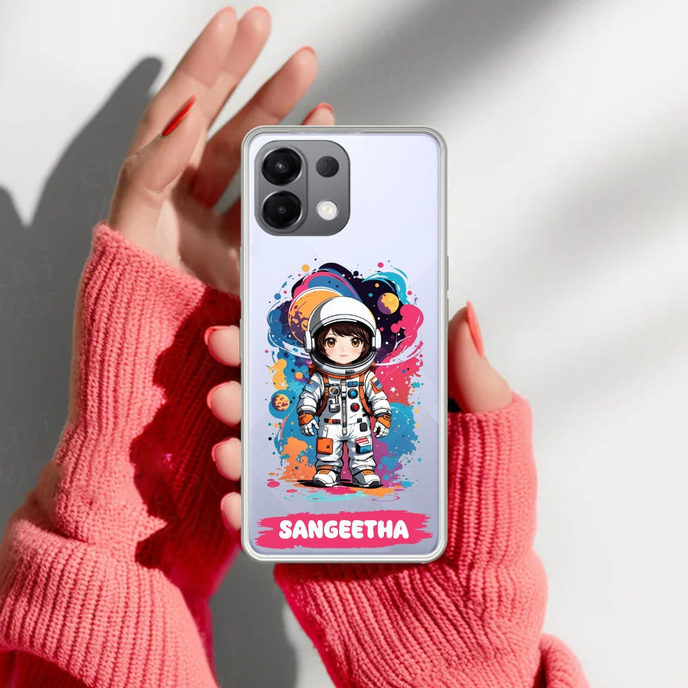 Astronaut Customize Transparent Silicon Case For Oppo