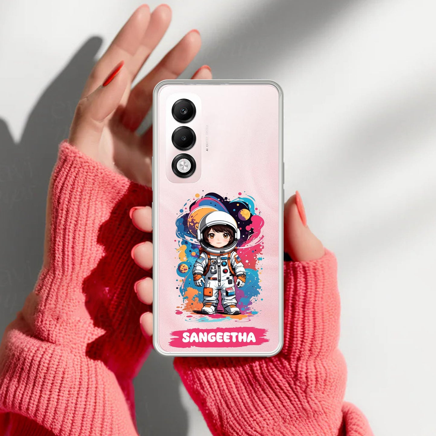 Astronaut Customize Transparent Silicon Case For Oppo