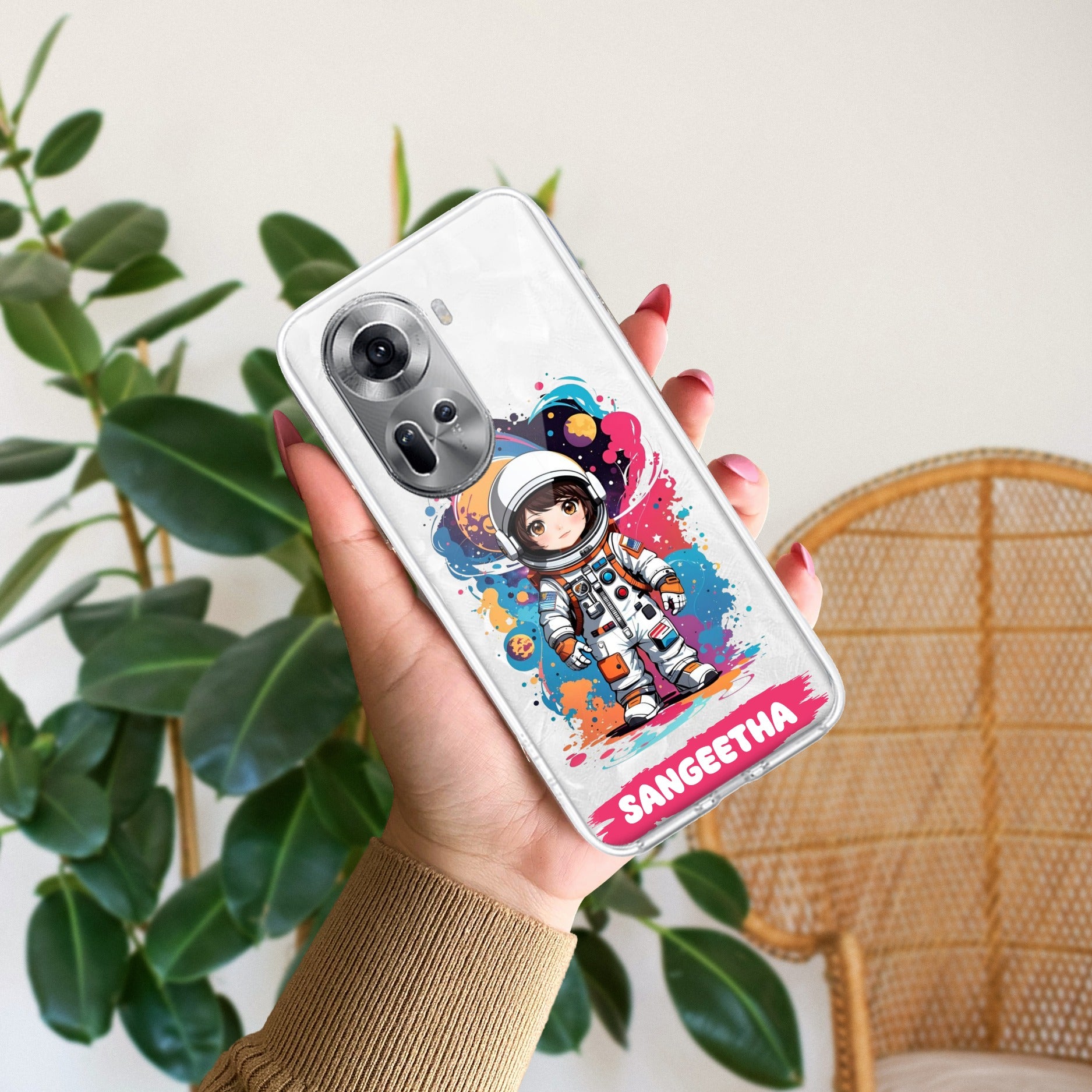 Astronaut Customize Transparent Silicon Case For Oppo Reno 11 5G