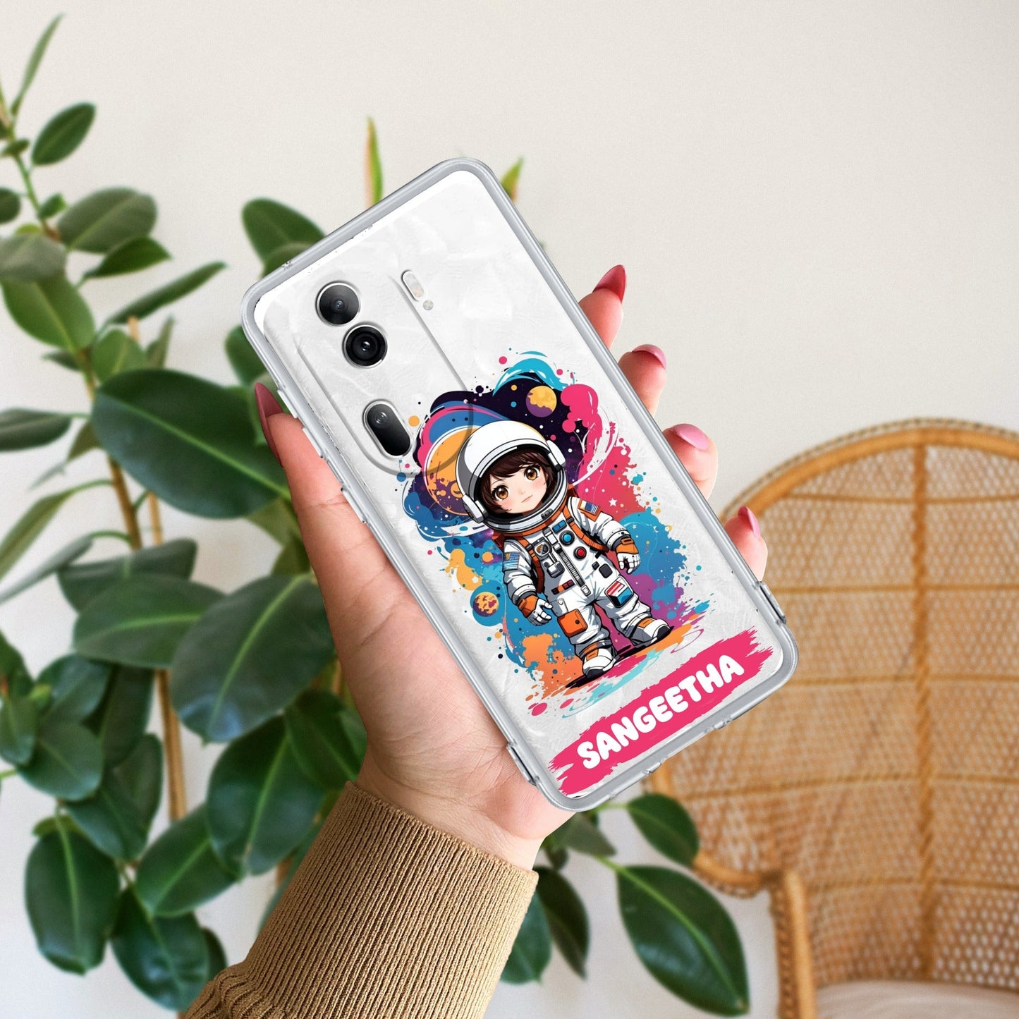Astronaut Customize Transparent Silicon Case For Oppo