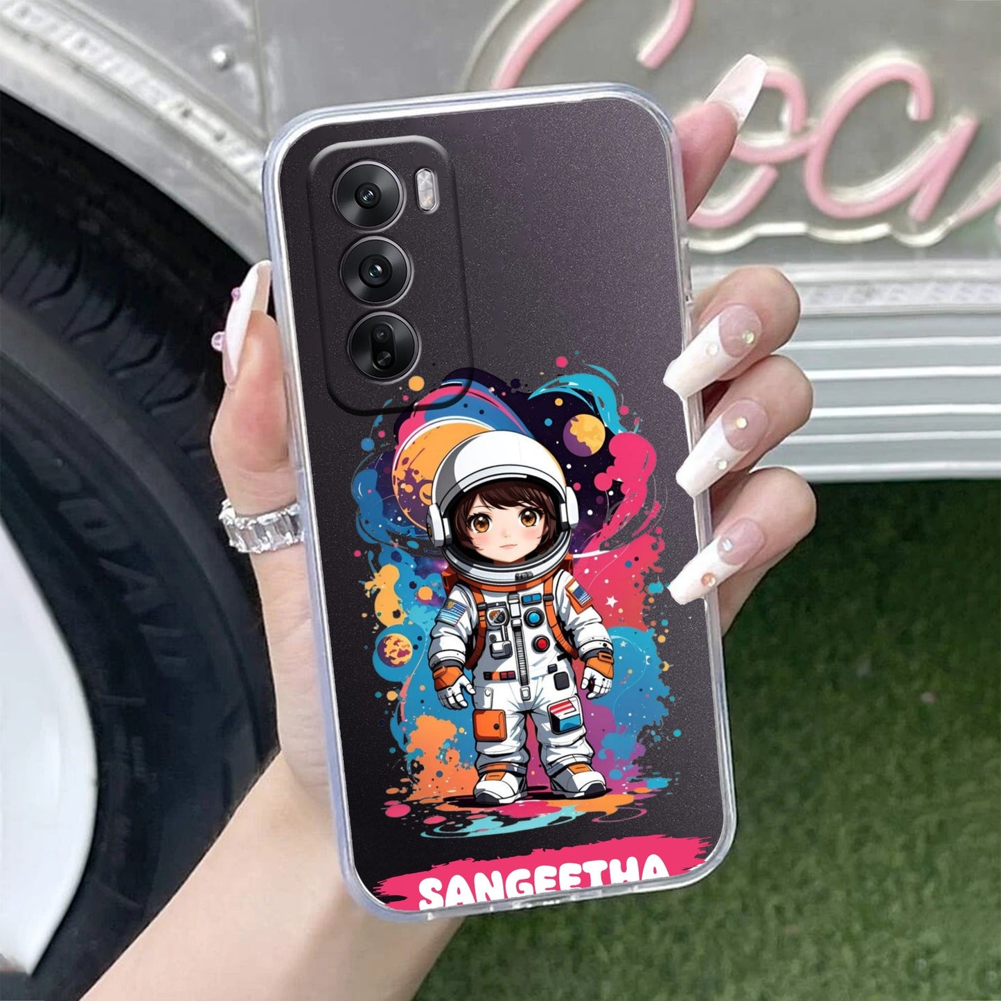 Astronaut Customize Transparent Silicon Case For Oppo