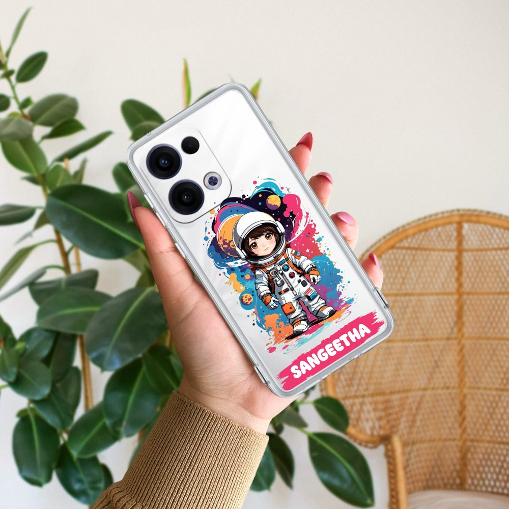 Astronaut Customize Transparent Silicon Case For Oppo