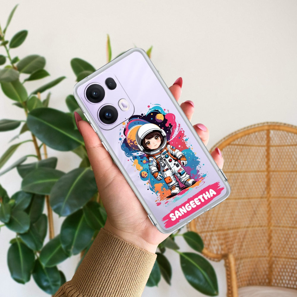 Astronaut Customize Transparent Silicon Case For Oppo
