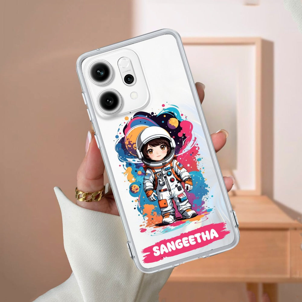 Astronaut Customize Transparent Silicon Case For Oppo