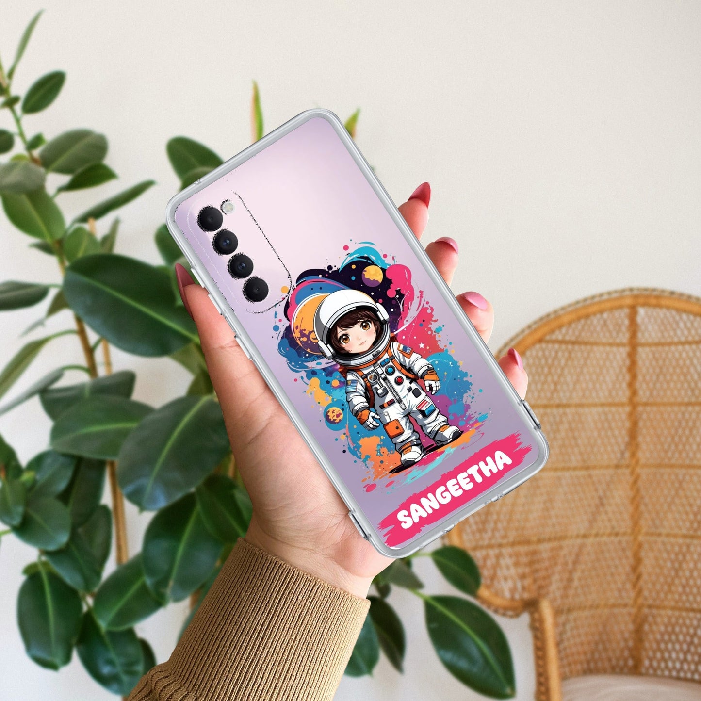 Astronaut Customize Transparent Silicon Case For Oppo