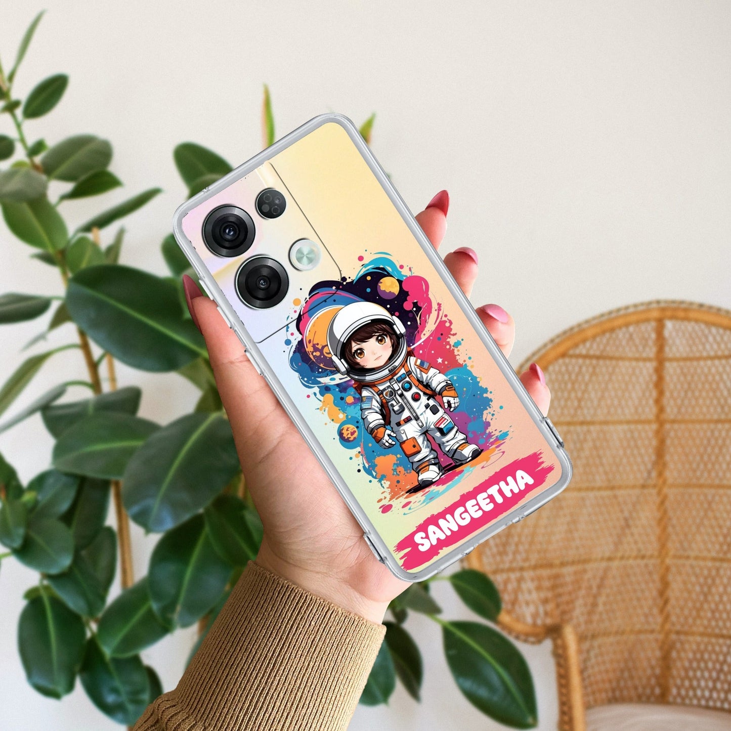 Astronaut Customize Transparent Silicon Case For Oppo