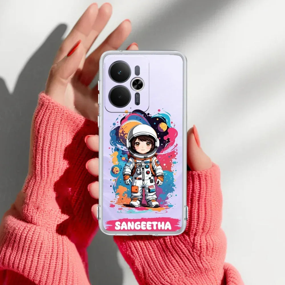 Astronaut Customize Anti Yelllow Case For Realme 14T 5G