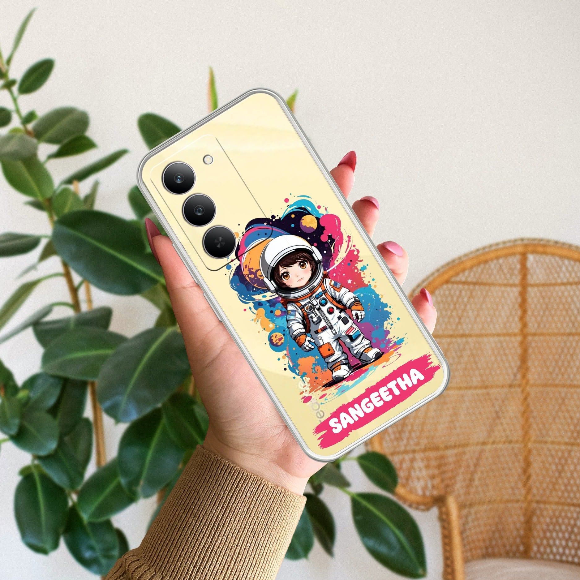 Astronaut Customize Transparent Silicon Case For Realme 14x 5G
