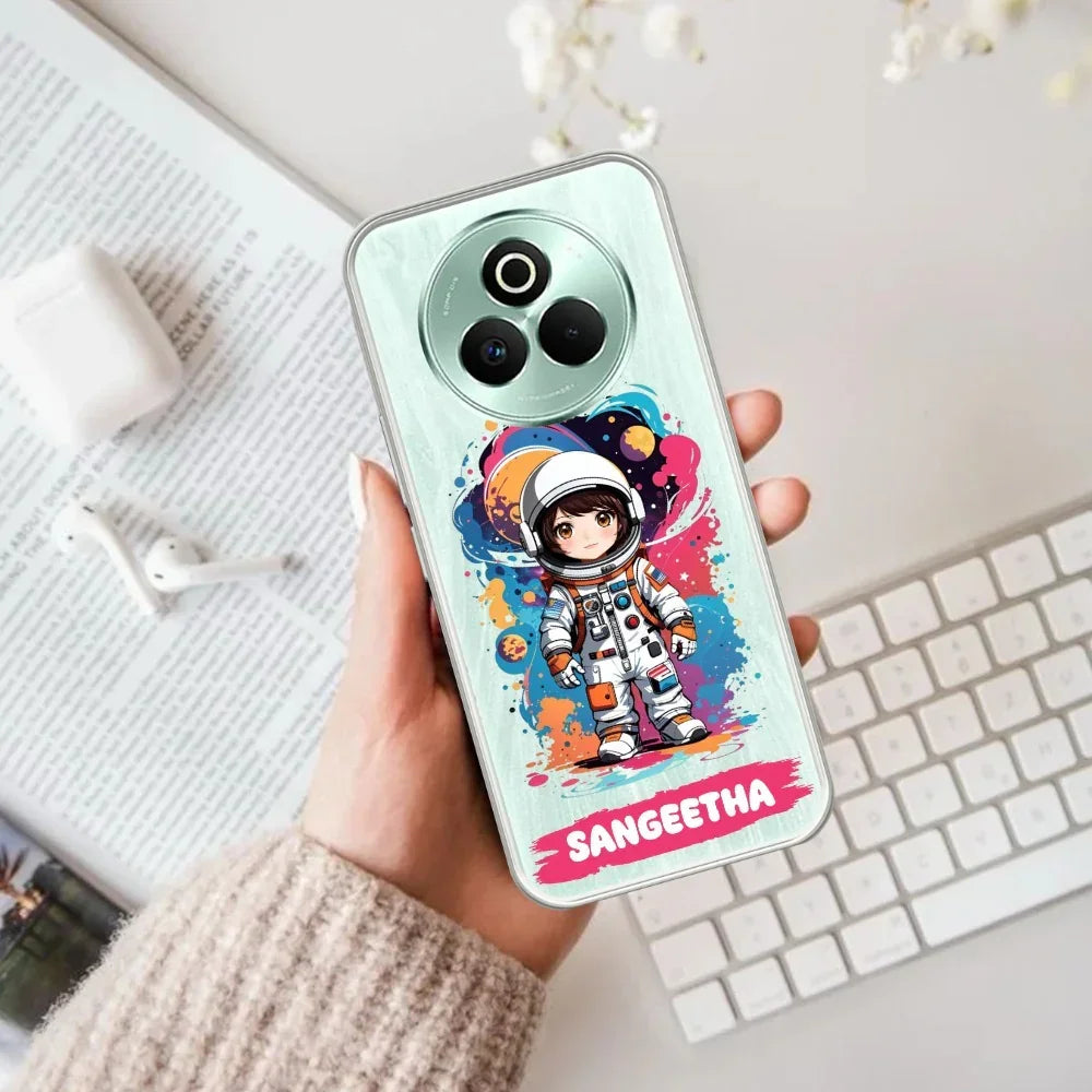 Astronaut Customize Transparent Silicon Case For Realme 13 Pro 5G