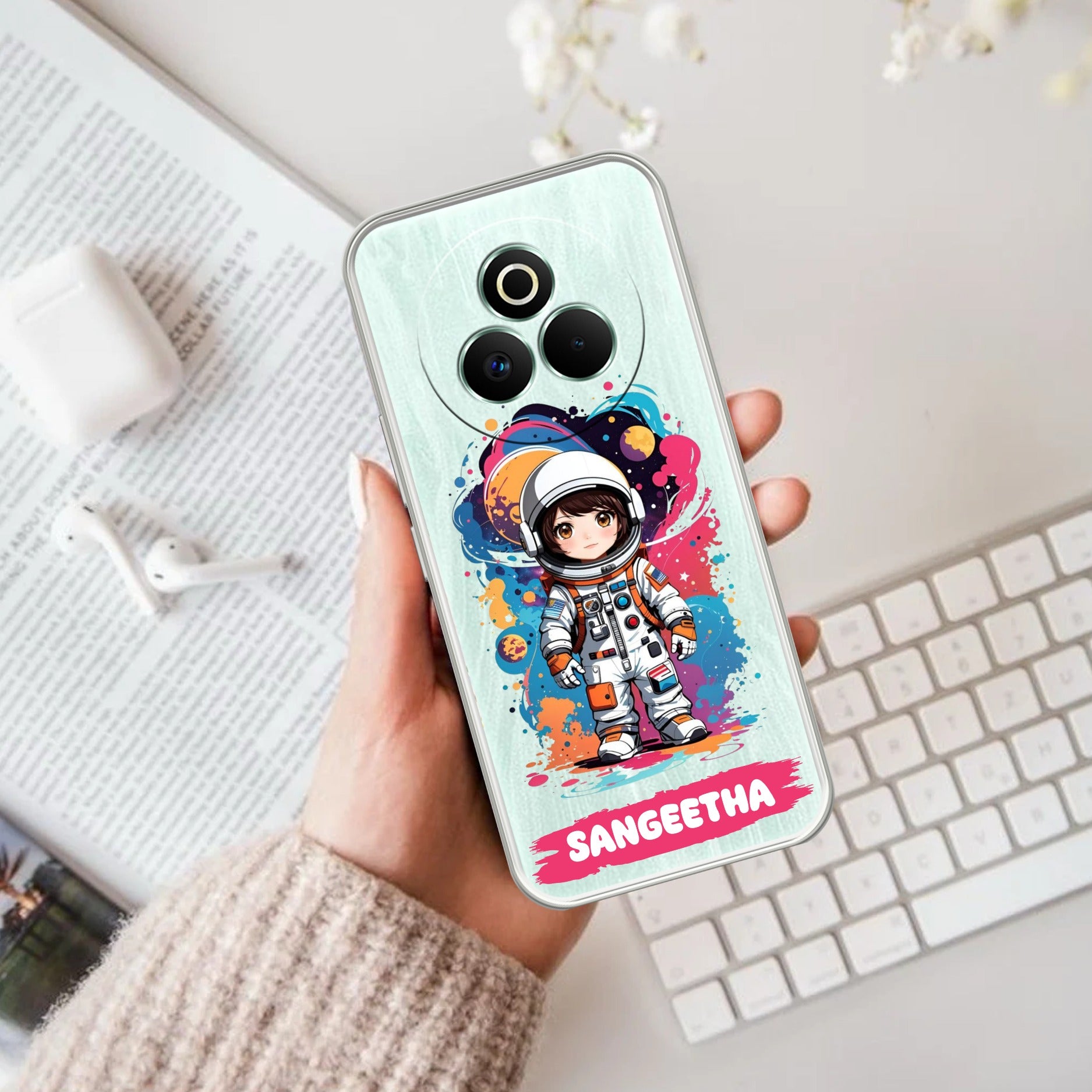 Astronaut Customize Transparent Silicon Case For Realme P3 Pro 5G