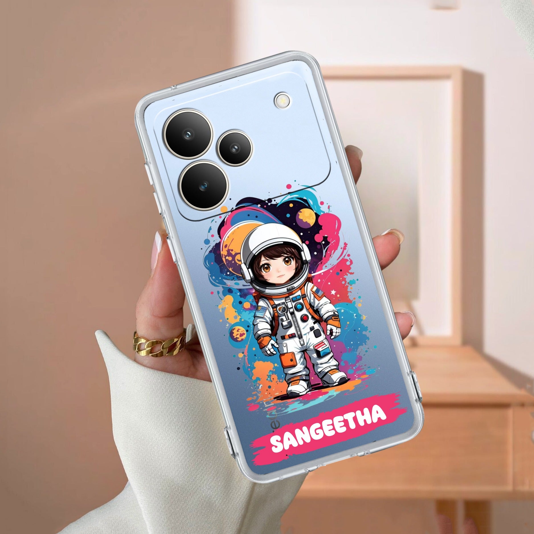 Astronaut Customize Anti Yelllow Case For Realme P4 5G