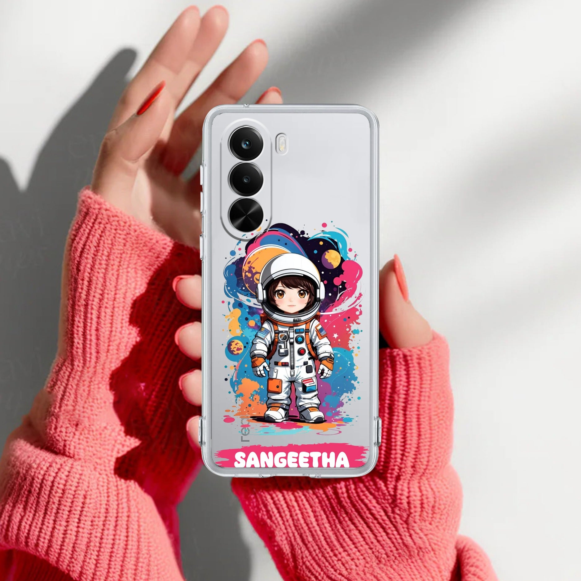 Astronaut Customize Transparent Silicon Case For Realme P4x 5G