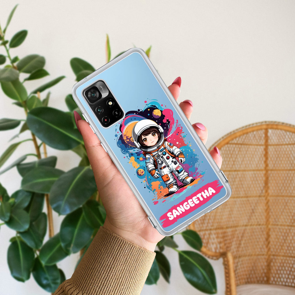 Astronaut Customize Transparent Silicon Case For Redmi Note 11T 5G