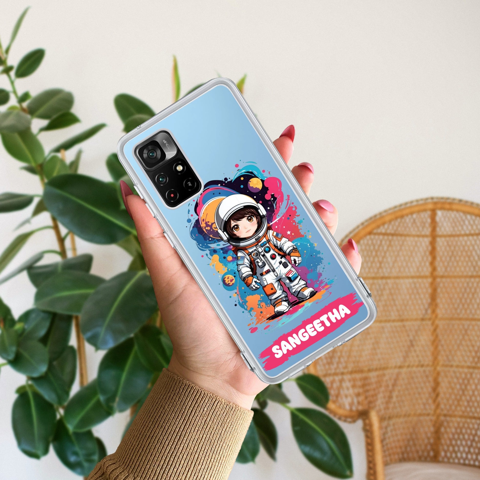 Astronaut Customize Transparent Silicon Case For Redmi Note 11T 5G