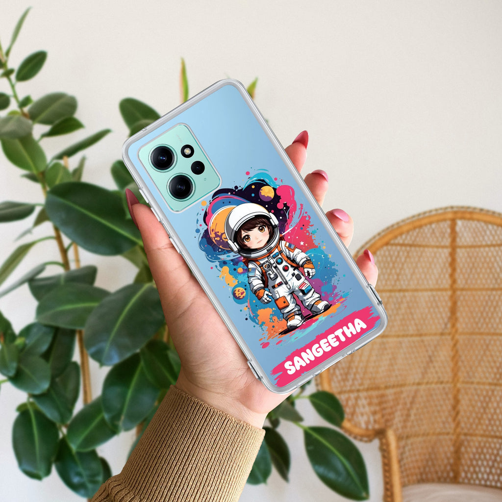 Astronaut Customize Transparent Silicon Case For Redmi Note 12 4G