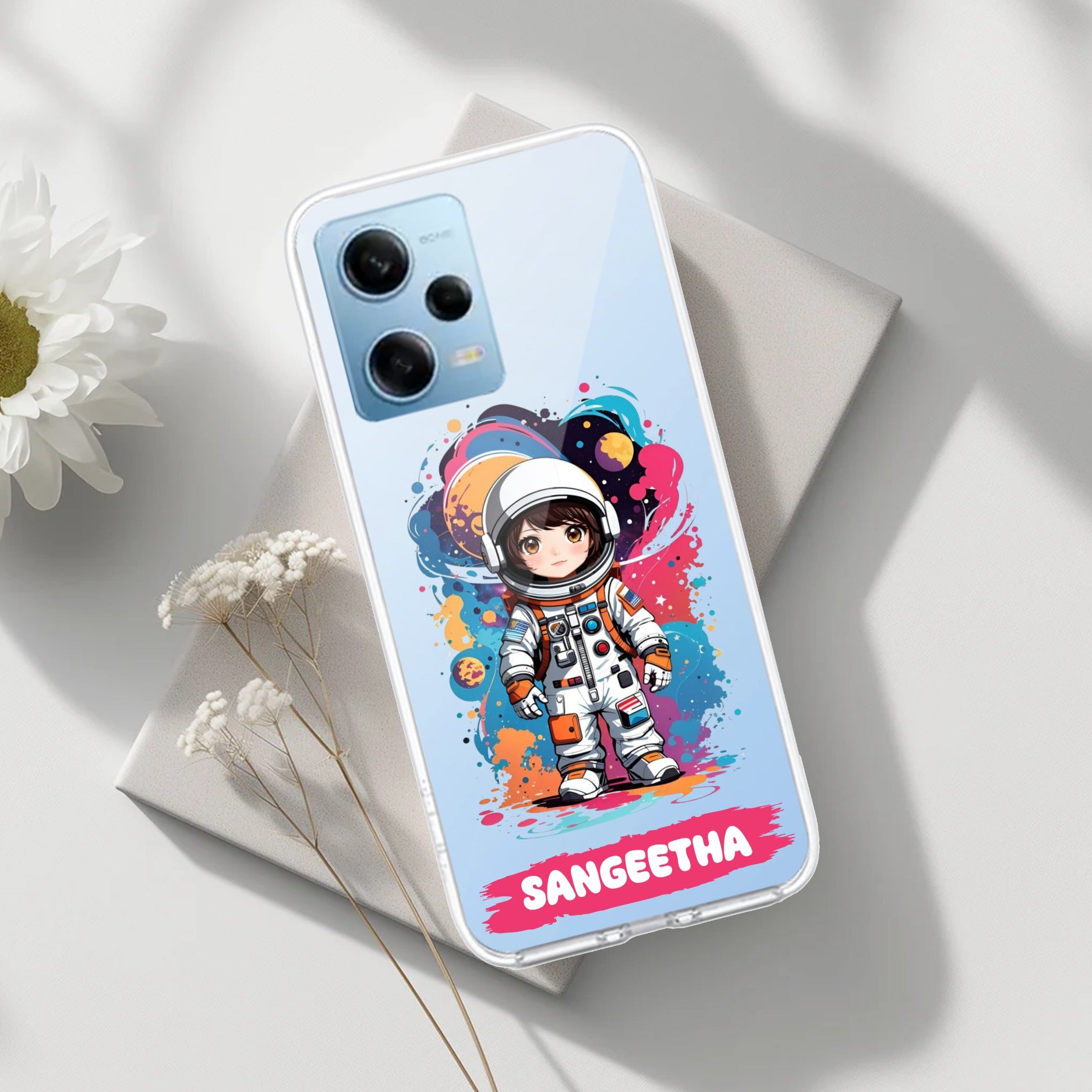 Astronaut Customize Transparent Silicon Case For Redmi Note 12 5G