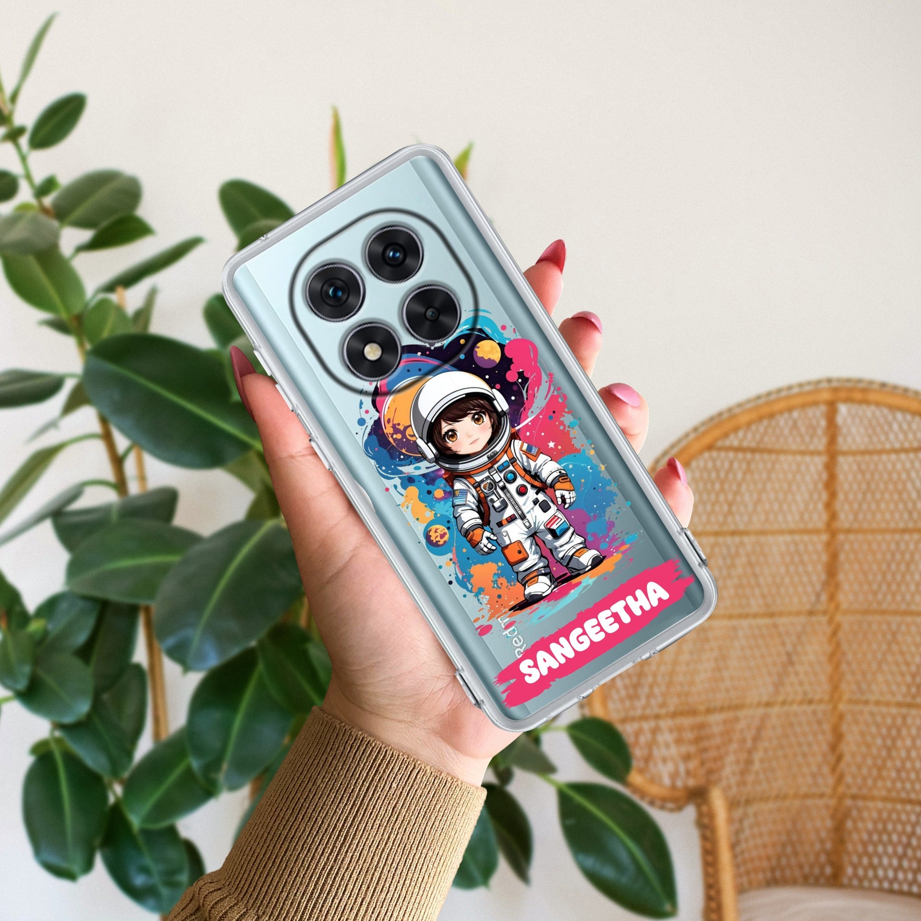 Astronaut Customize Transparent Silicon Case For Redmi Note 14 Pro Plus 5G