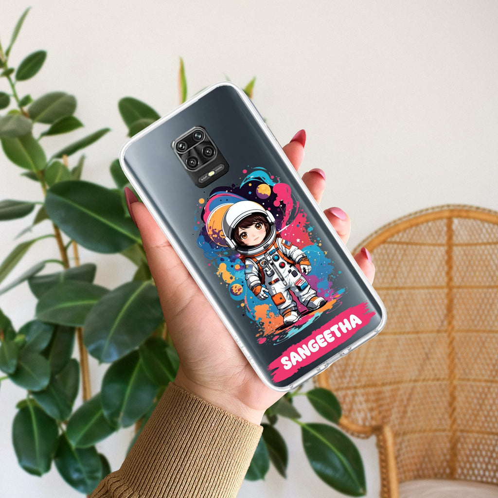 Astronaut Customize Transparent Silicon Case For Redmi Note 9 Pro / Redmi Note 9 Pro Max / Redmi Note 10 lite
