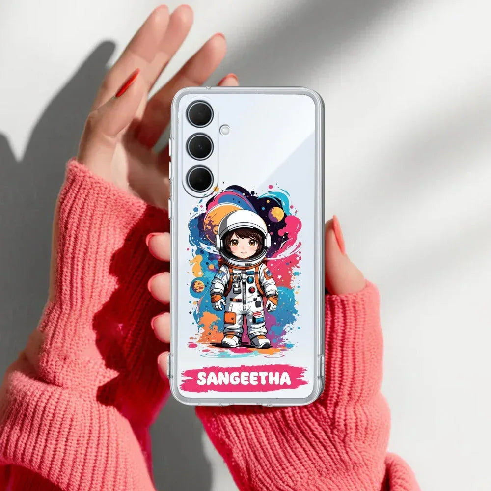 Astronaut Customize Transparent Silicon Case For Samsung Galaxy S25 Plus 5G