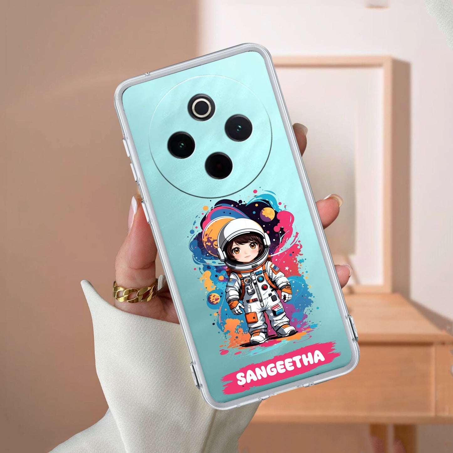 Astronaut Customize Transparent Silicon Case For Vivo
