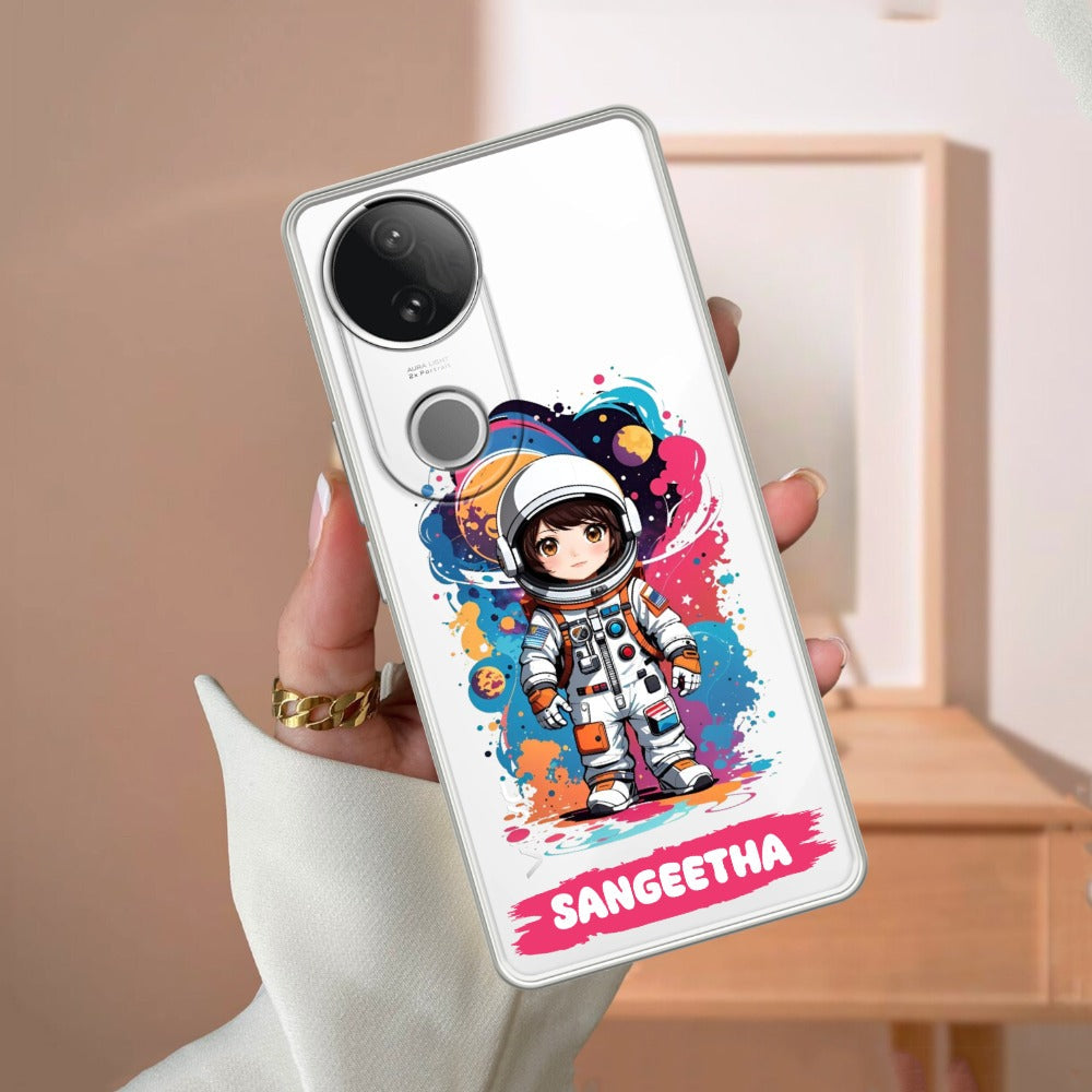 Astronaut Customize Transparent Silicon Case For Vivo