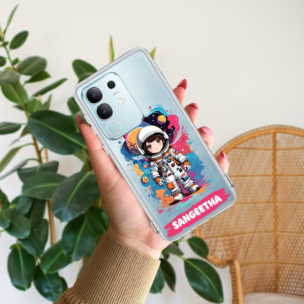Astronaut Customize Transparent Silicon Case For Vivo