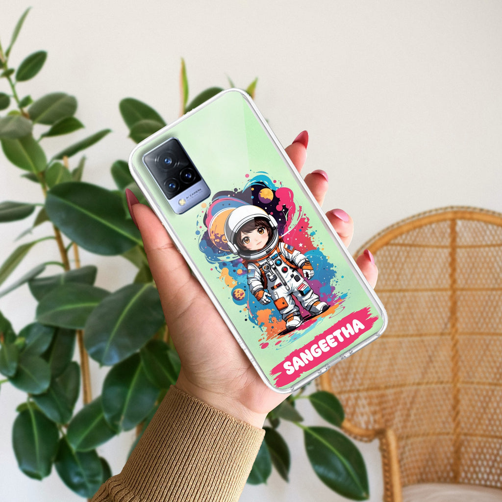 Astronaut Customize Transparent Silicon Case For Vivo V21 5G