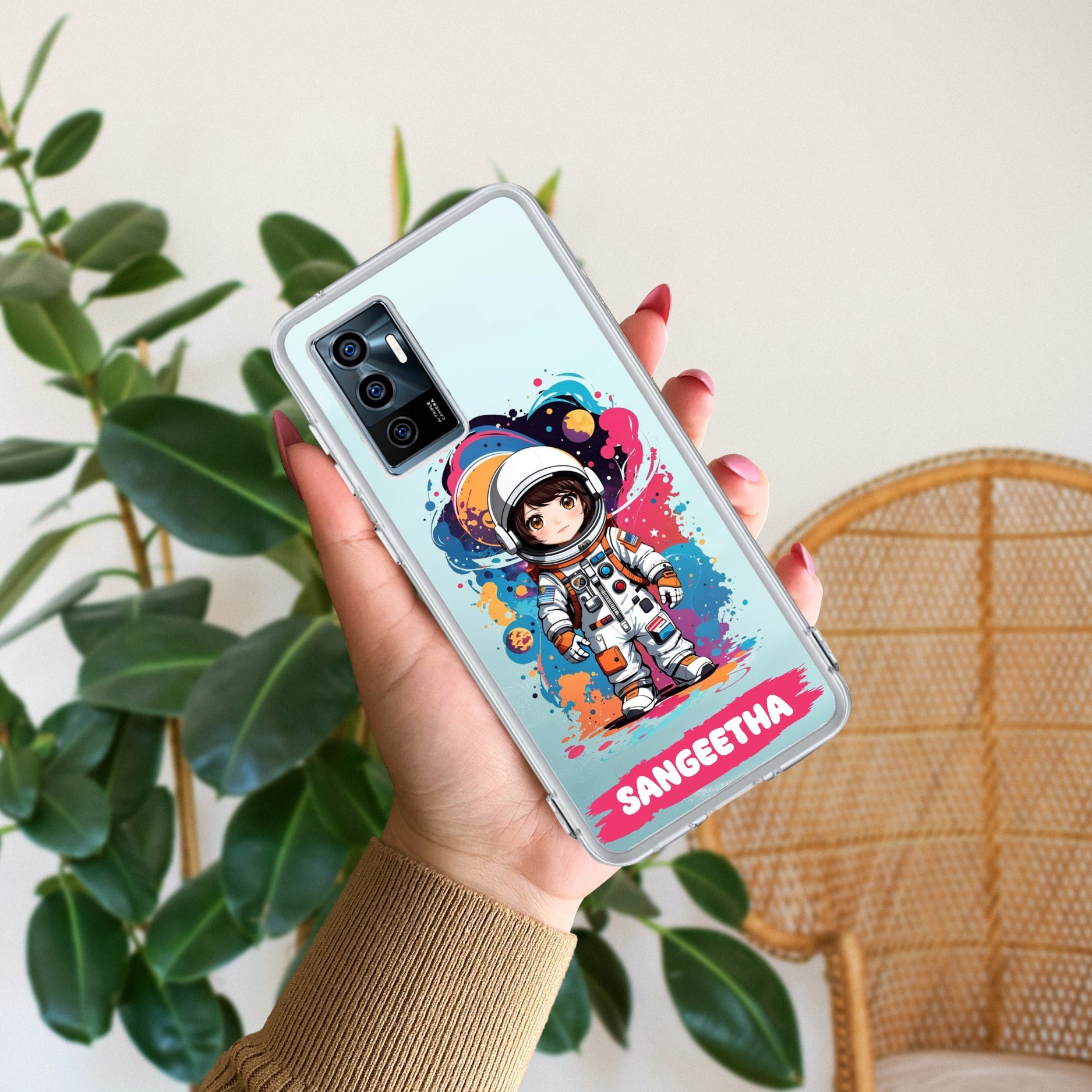 Astronaut Customize Transparent Silicon Case For Vivo V23E