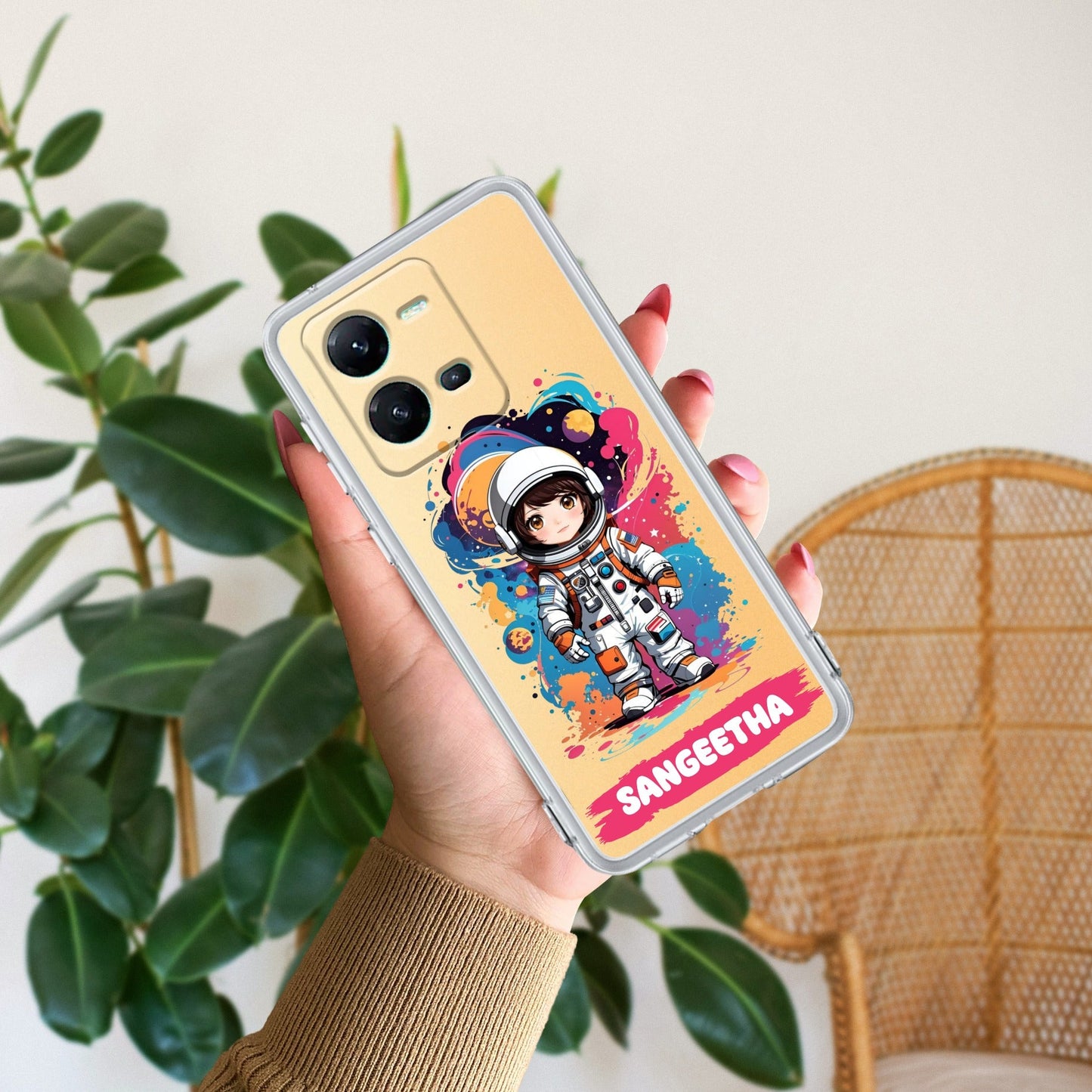 Astronaut Customize Transparent Silicon Case For Vivo