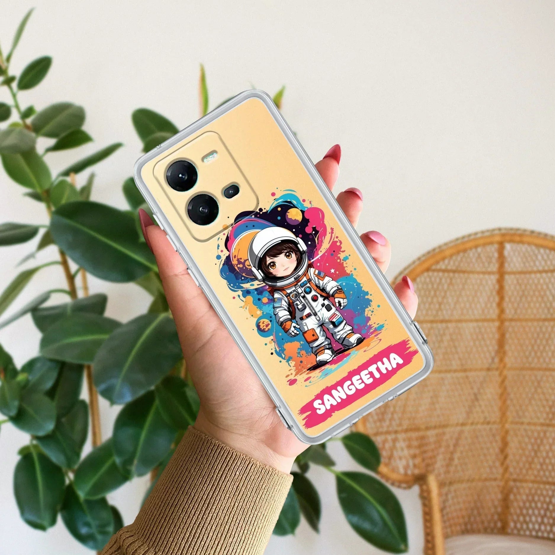 Astronaut Customize Transparent Silicon Case For Vivo V25 Pro 5G