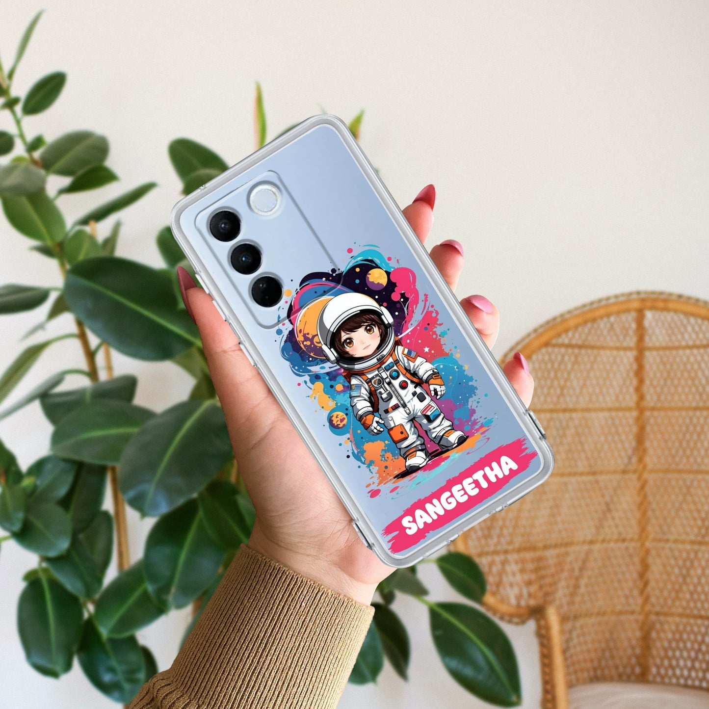 Astronaut Customize Transparent Silicon Case For Vivo