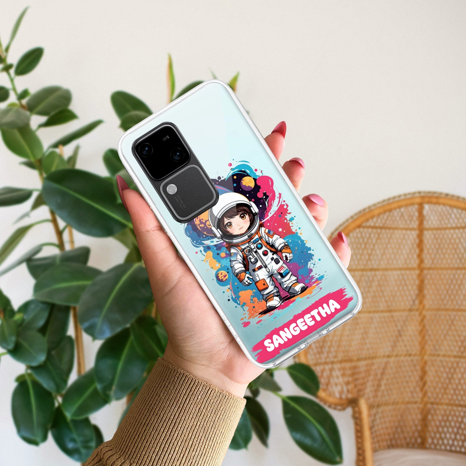 Astronaut Customize Transparent Silicon Case For Vivo V30 5G
