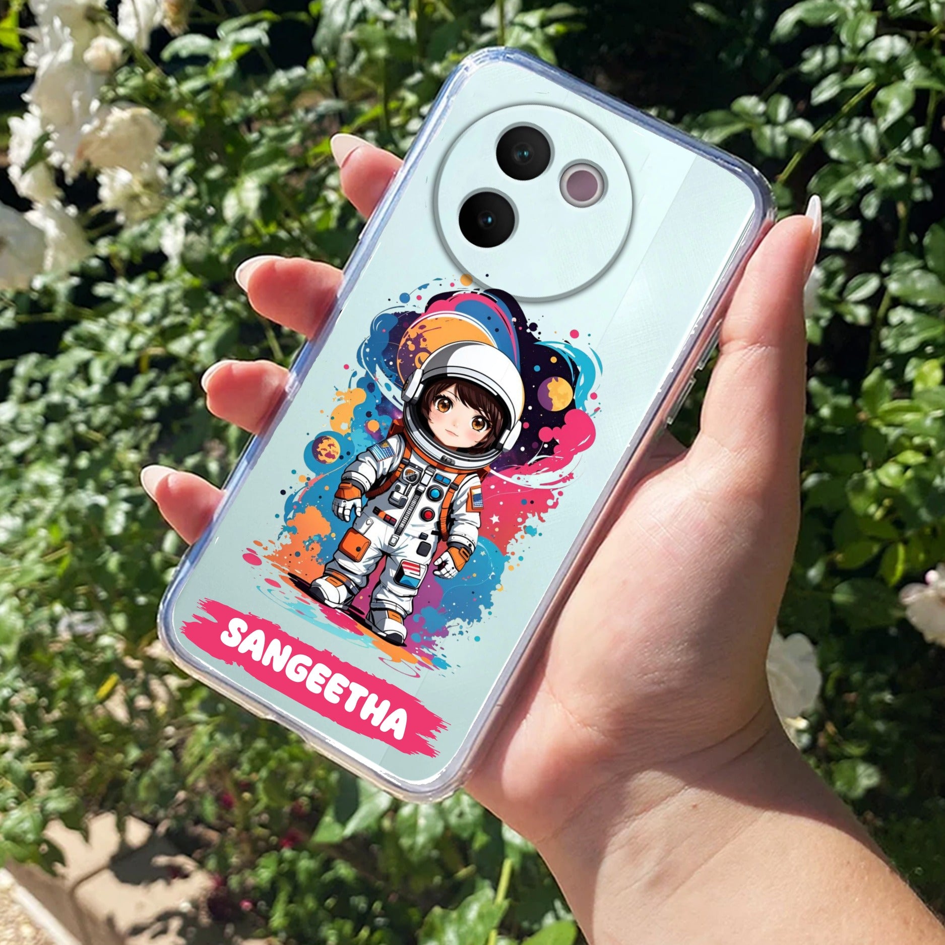 Astronaut Customize Transparent Silicon Case For Vivo V30e 5G