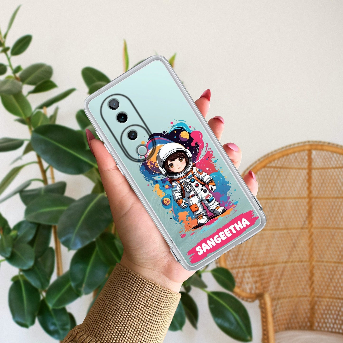 Astronaut Customize Transparent Silicon Case For Vivo