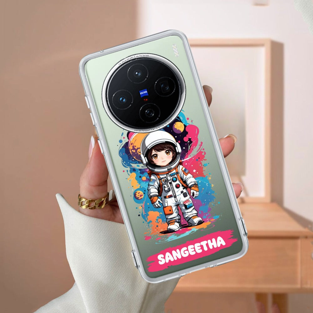 Astronaut Customize Transparent Silicon Case For Vivo