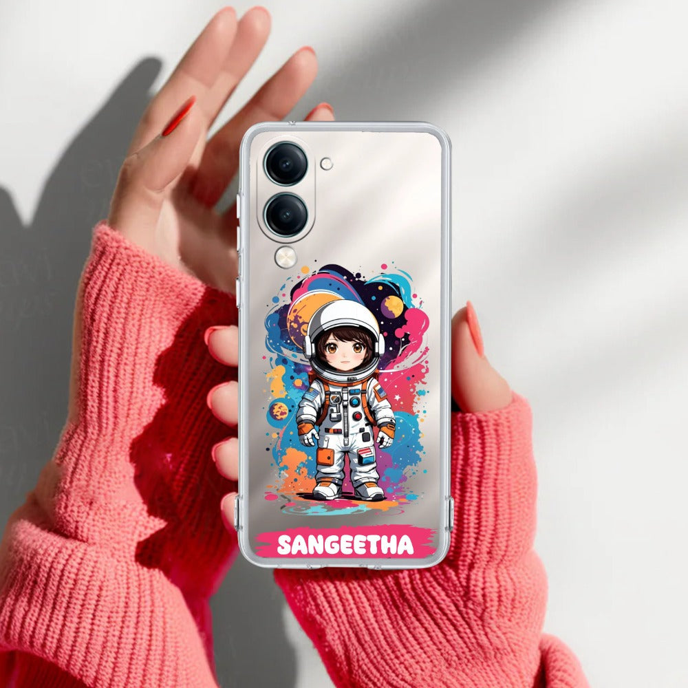 Astronaut Customize Transparent Silicon Case For Vivo