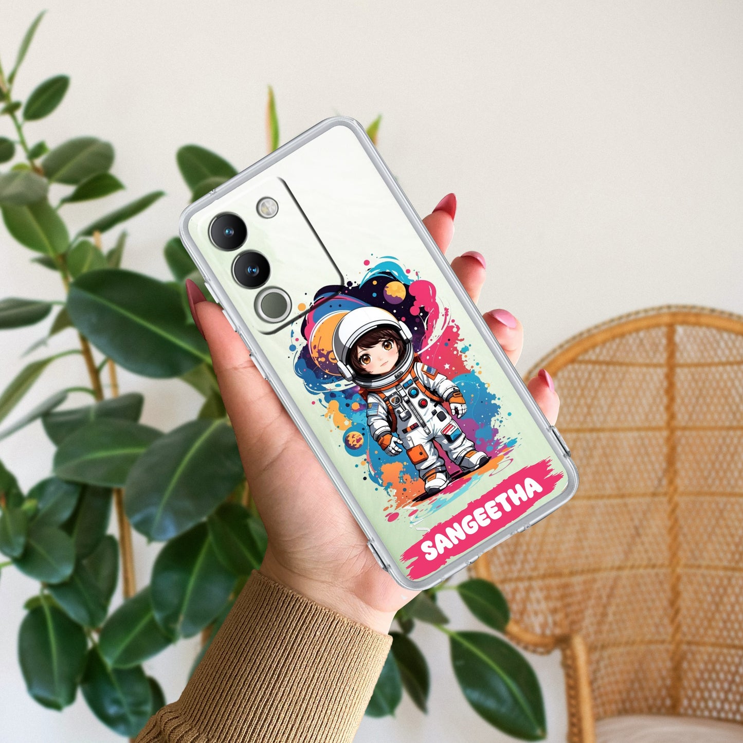 Astronaut Customize Transparent Silicon Case For Vivo