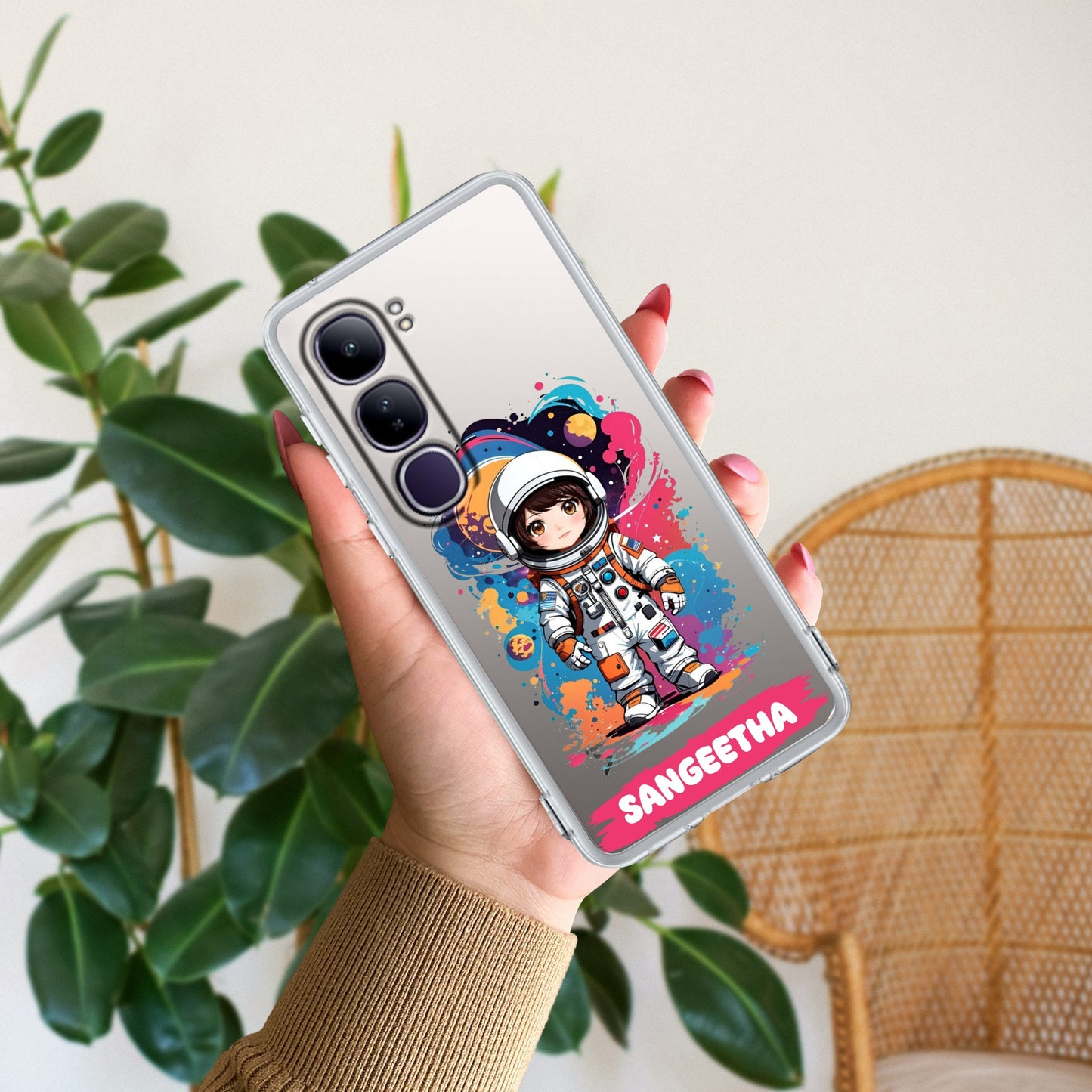 Astronaut Customize Transparent Silicon Case For Vivo