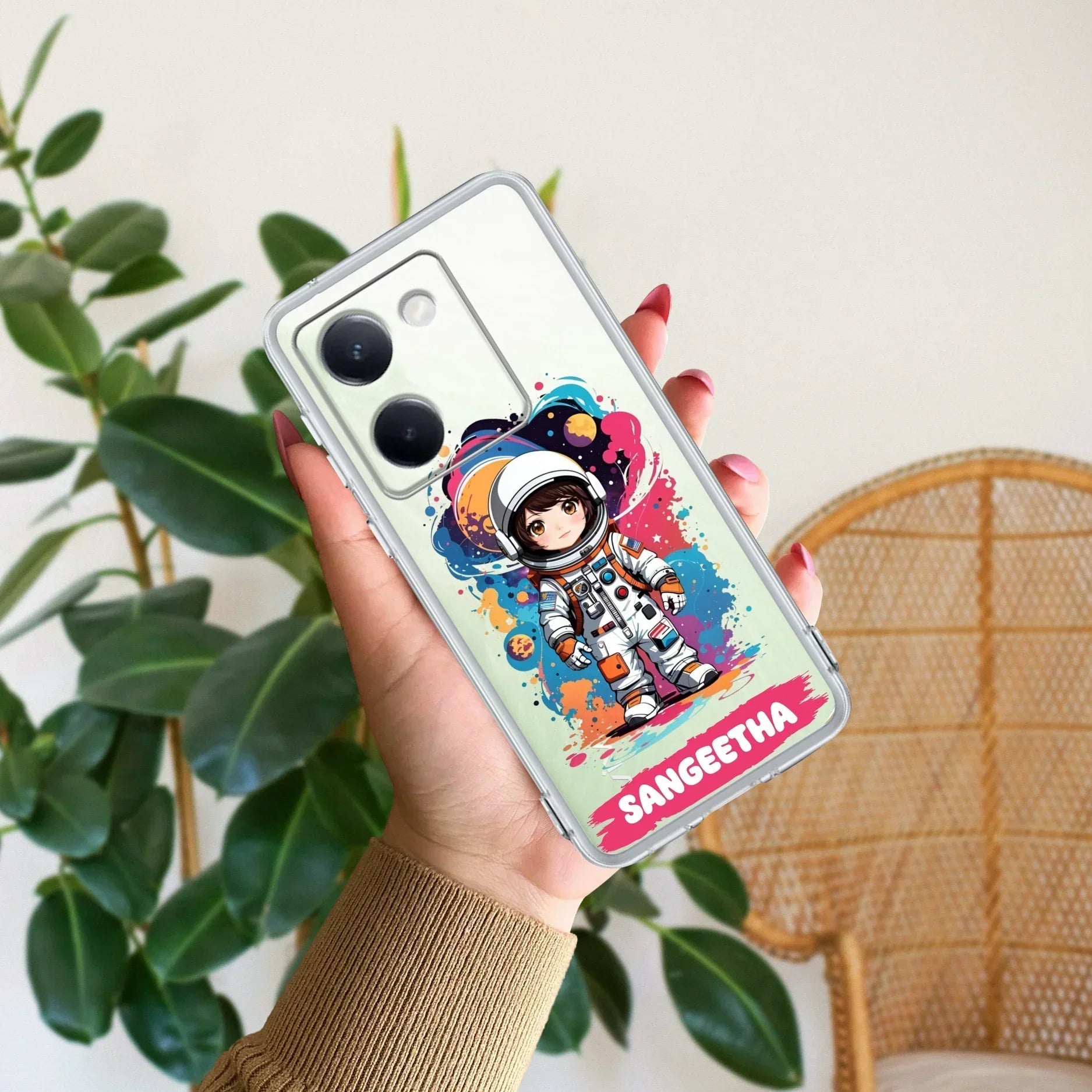 Astronaut Customize Transparent Silicon Case For Vivo V50e 5G