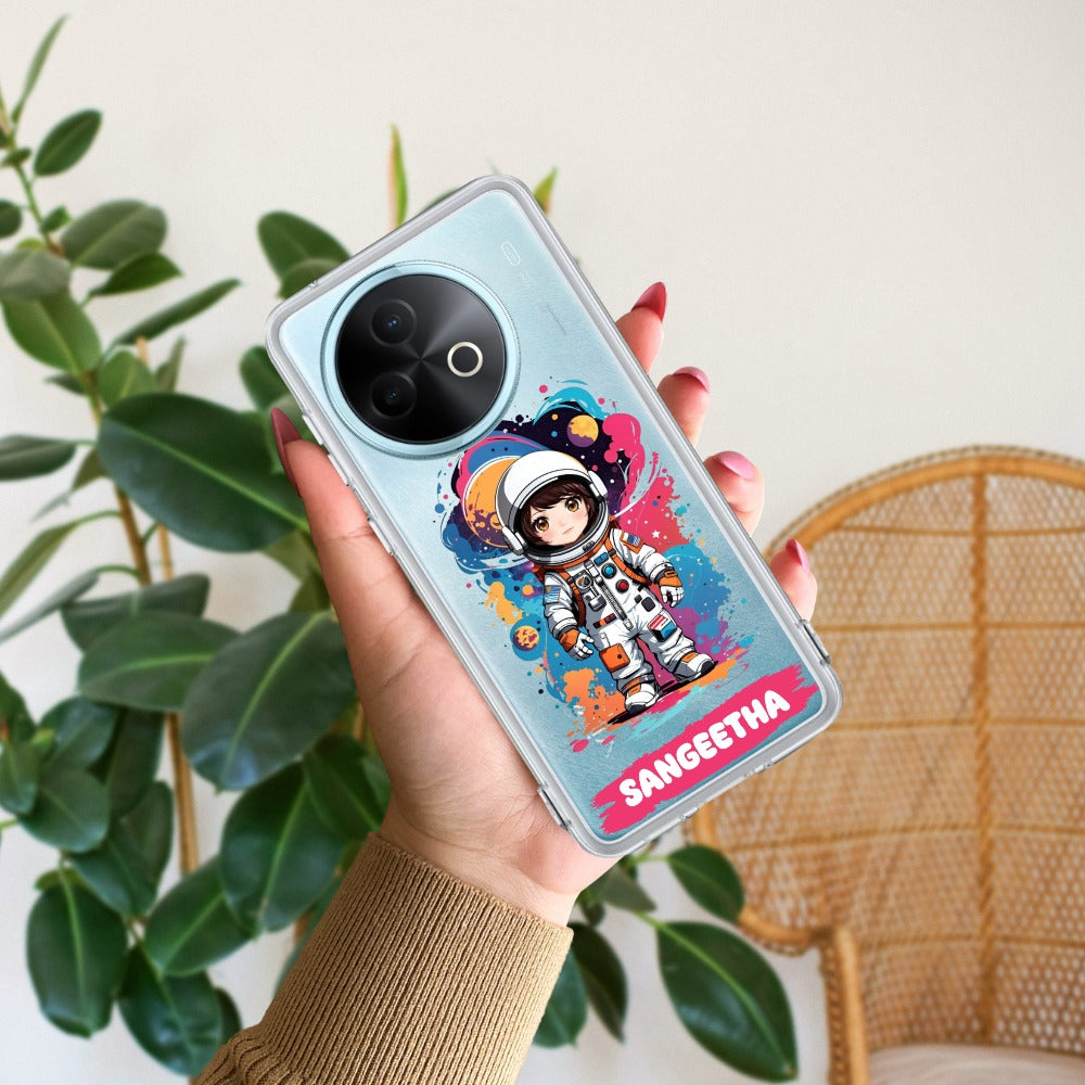 Astronaut Customize Transparent Silicon Case For Vivo