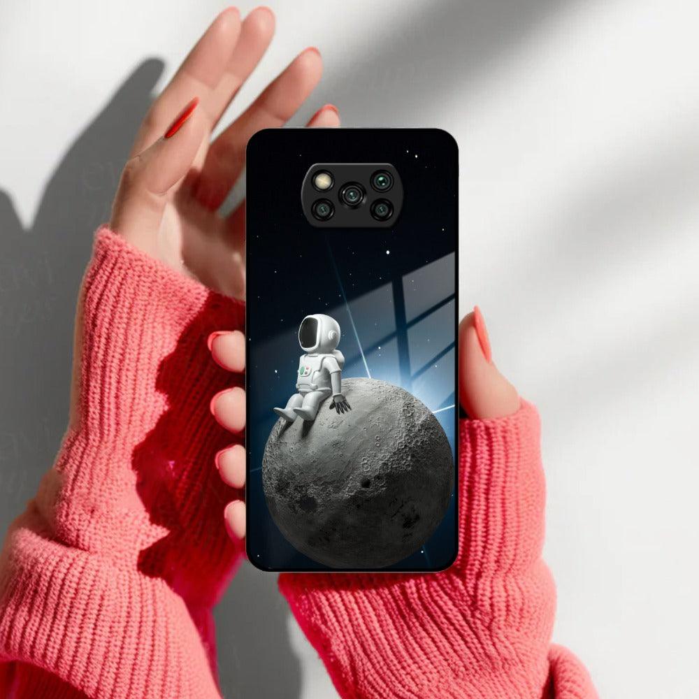 Astronod Moon Glass Case Cover For Poco