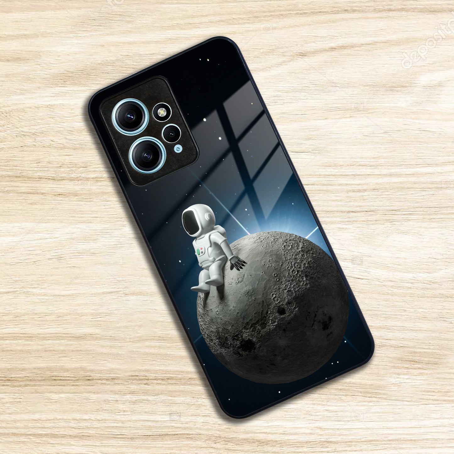 Astronod Moon Glass Case Cover For Redmi/Xiaomi