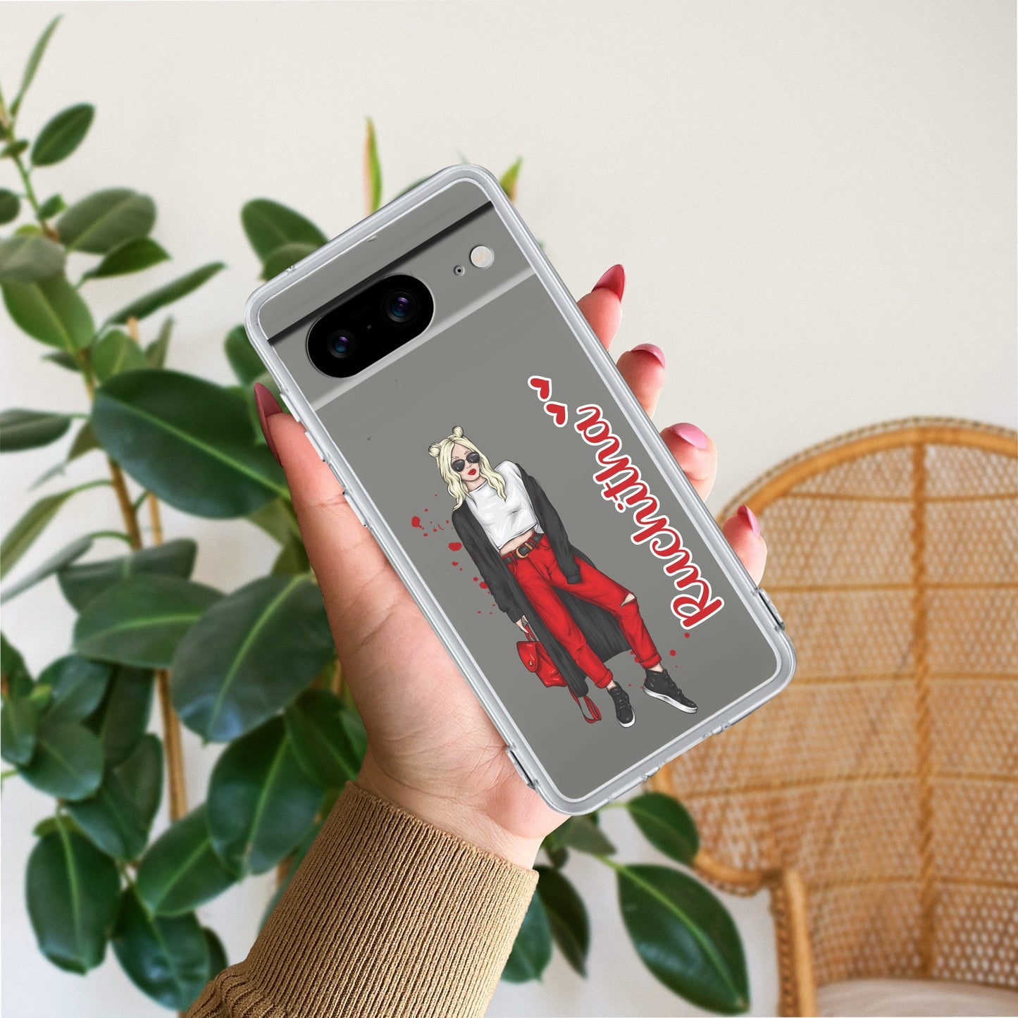 Attitude Girl Customize Transparent Silicon Case For Google