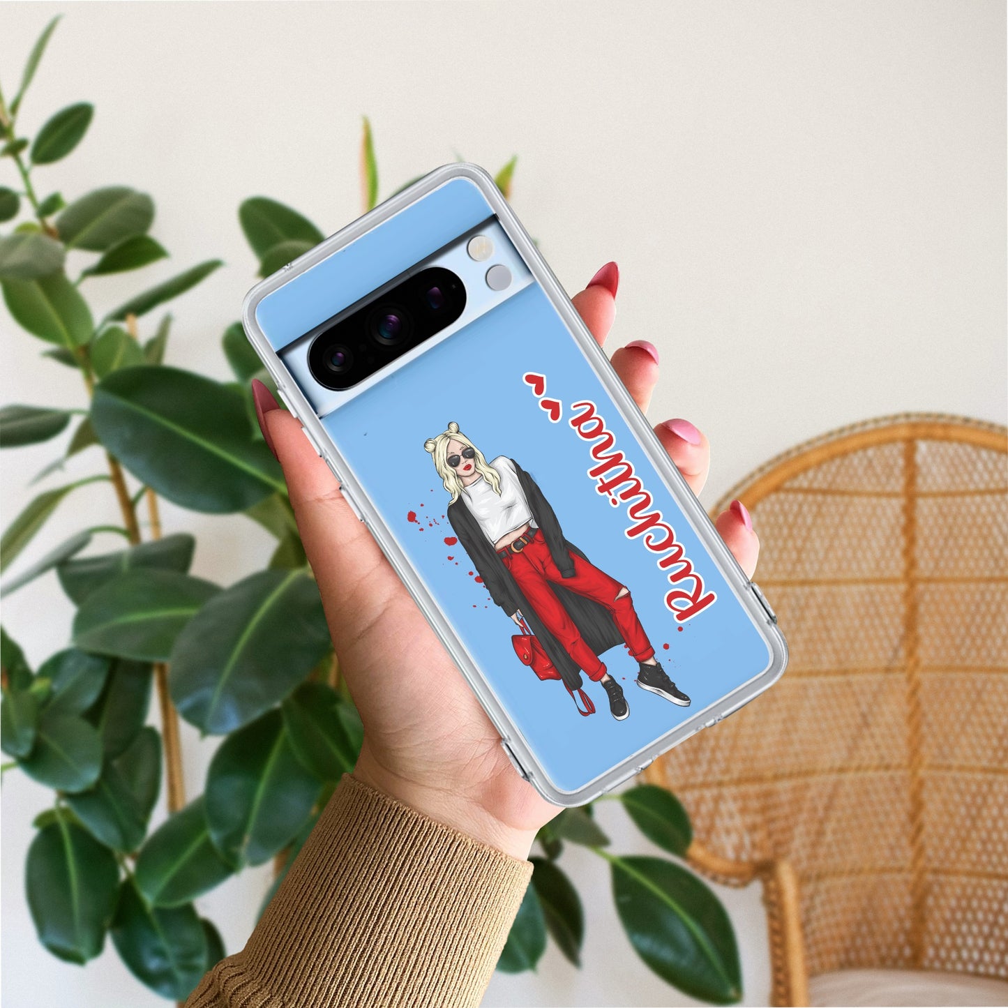 Attitude Girl Customize Transparent Silicon Case For Google