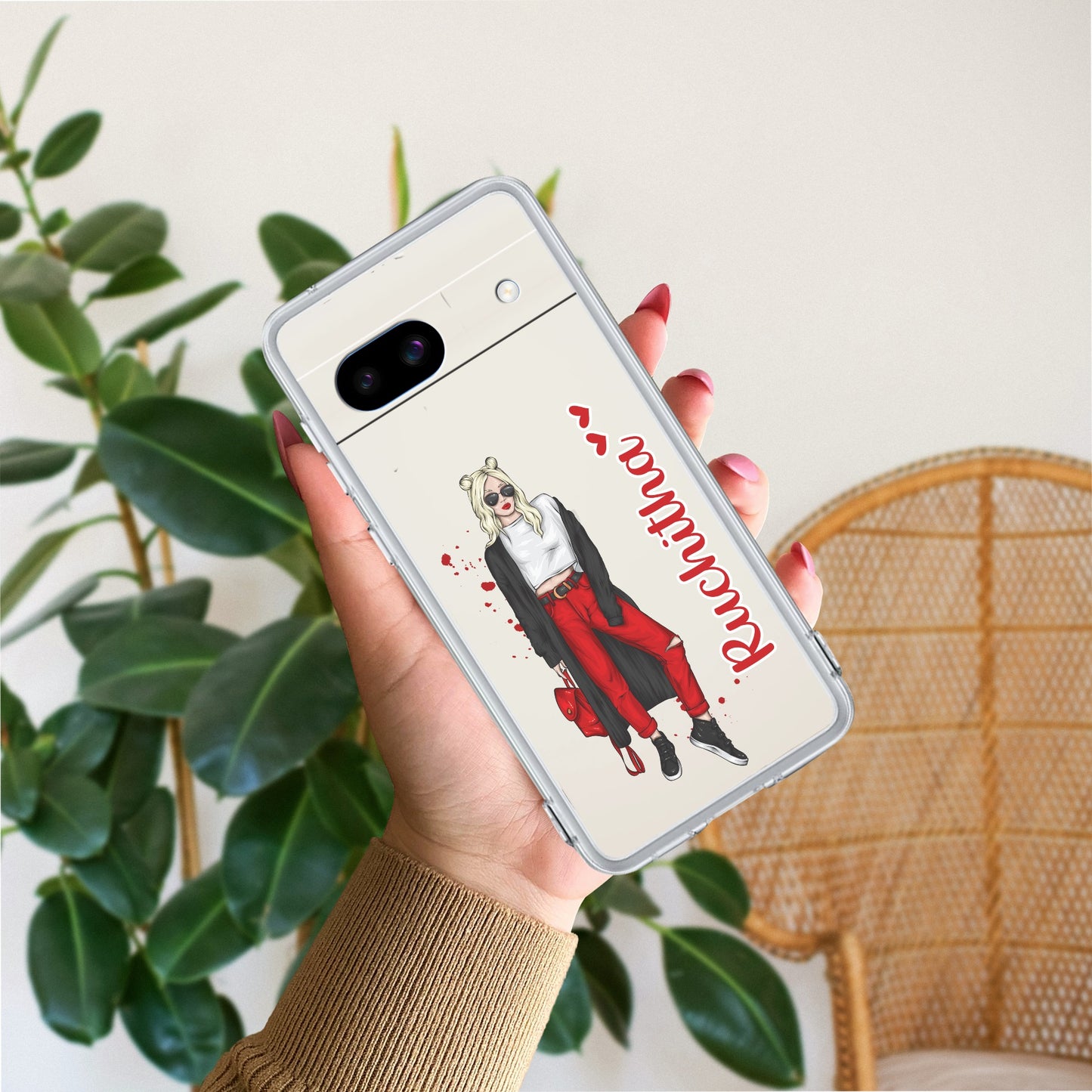 Attitude Girl Customize Transparent Silicon Case For Google