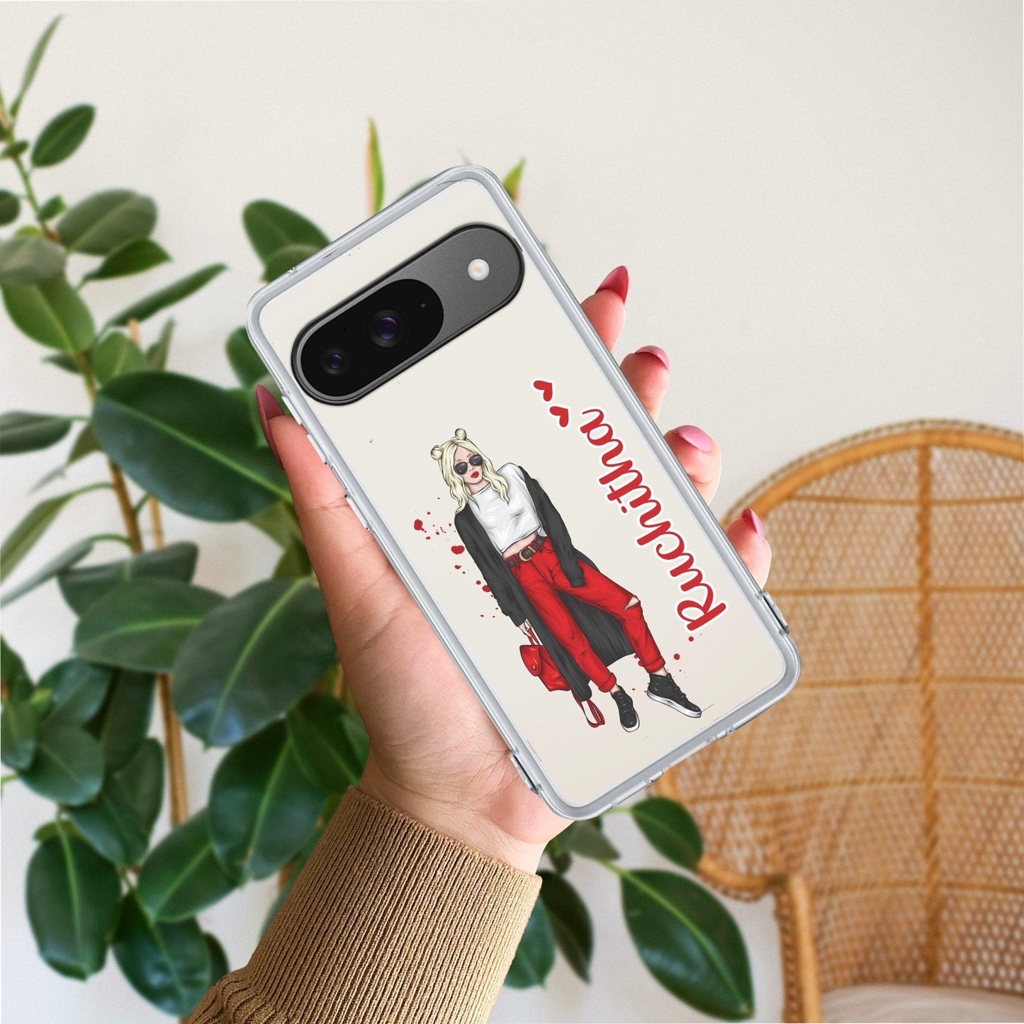 Attitude Girl Customize Transparent Silicon Case For Google